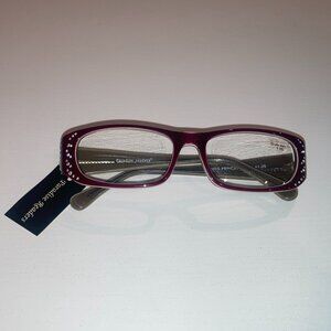 Burgundy Reading Glasses with Diamante Sparkles +1.25